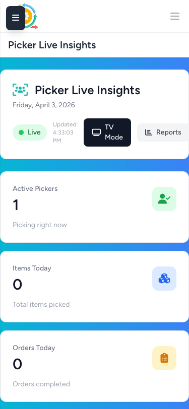 Picker Live Insights - Mobile