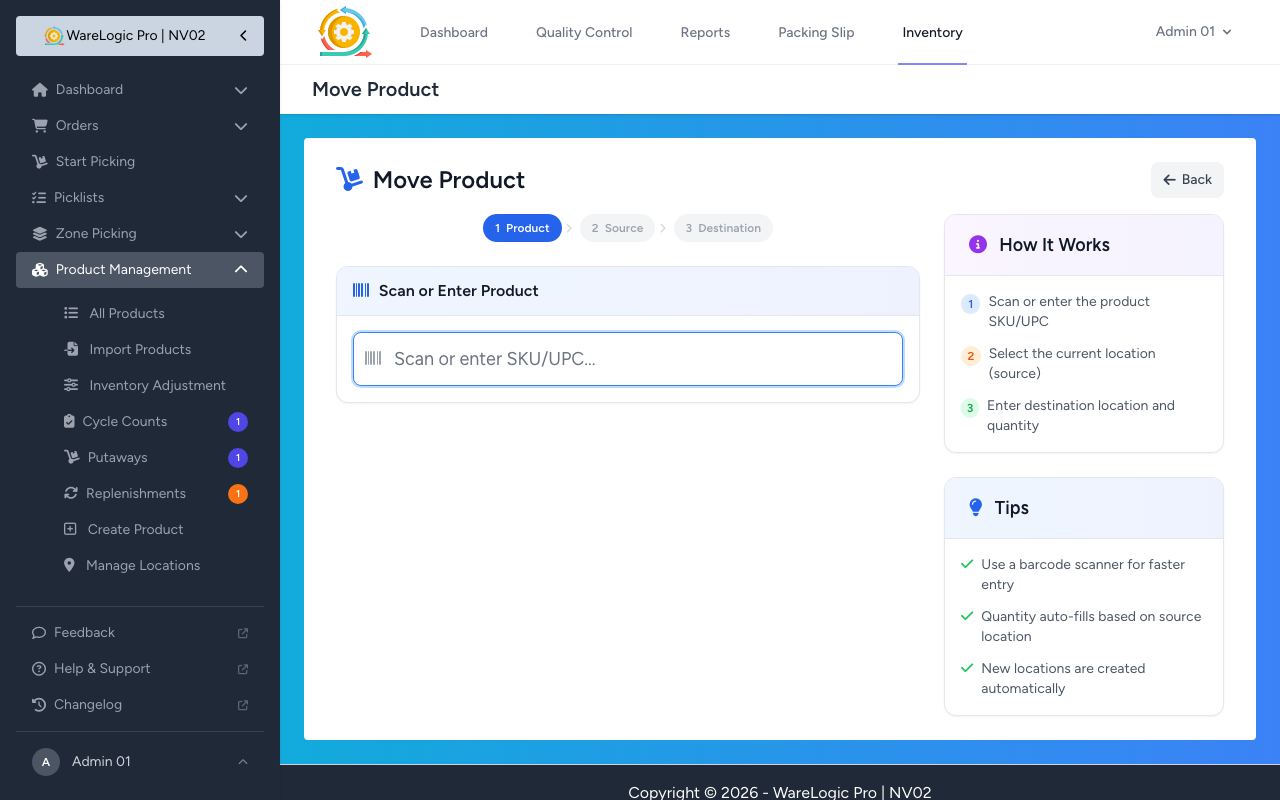 Product Move Wizard - Desktop